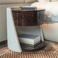 Faux Leather Nightstand 1 - Drawer Nightstand with Wood Accents