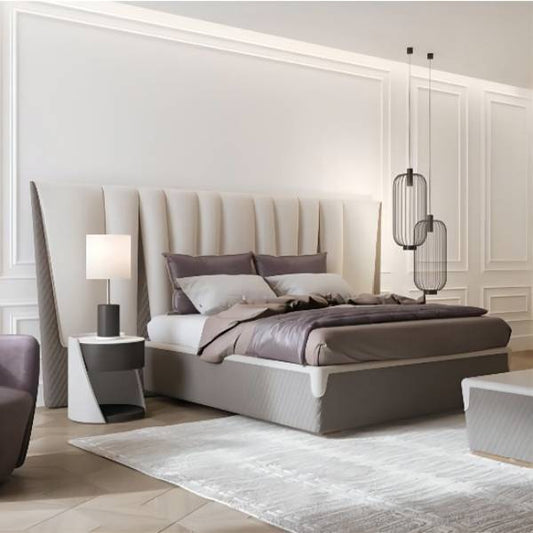 Faux Leder Nachttisch 1 - Schubladen Nachttisch mit Holzakzenten