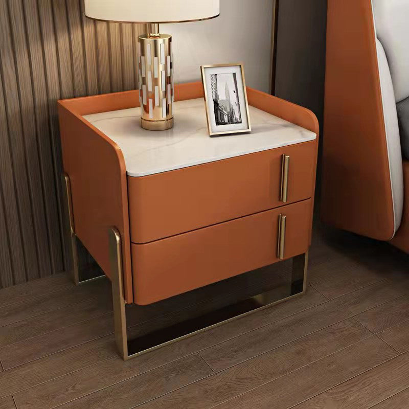 Modern Stone Top Night Stand de 19.68 "Alto 2 - Cajón Nightsand