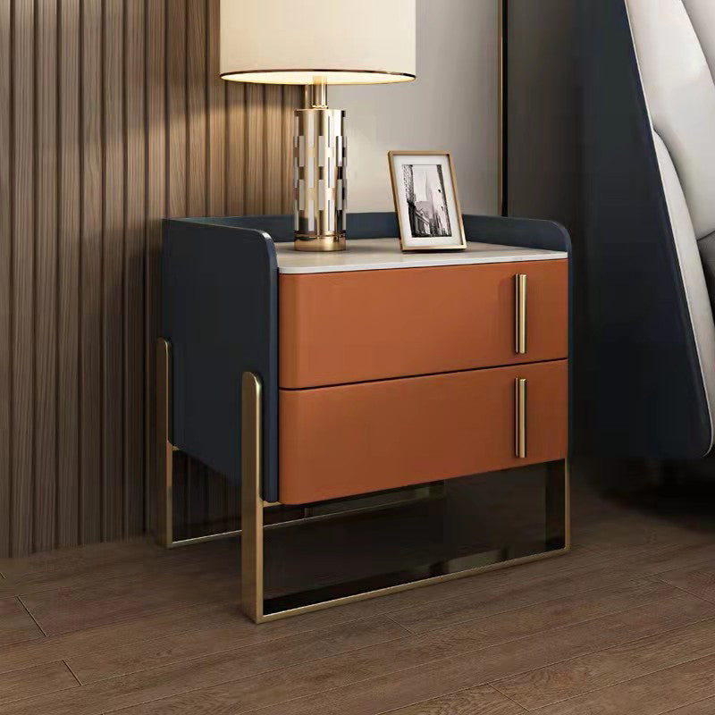 Modern Stone Top Night Stand de 19.68 "Alto 2 - Cajón Nightsand