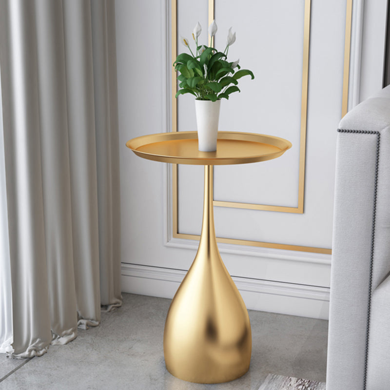 Mid-century Modern Cocktail Table Metal/rock Board Round Coffee Table with Top