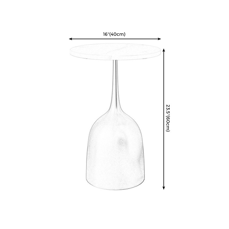 Mid-century Modern Cocktail Table Metal/rock Board Round Coffee Table with Top