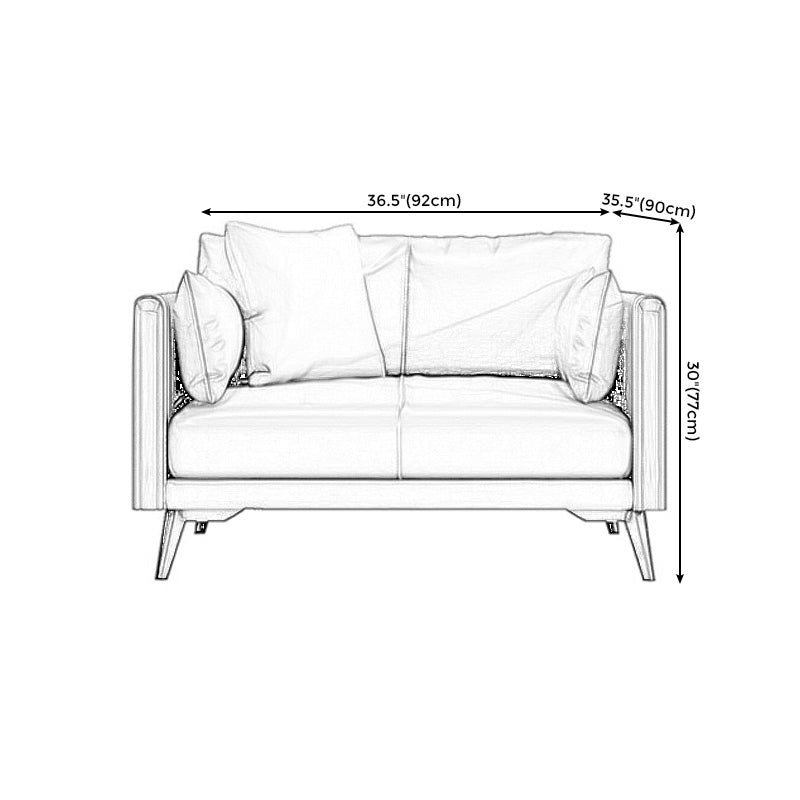 Stationary Storage Stain Resistant Genuine Leather Square Arm Dark Gray Sofa