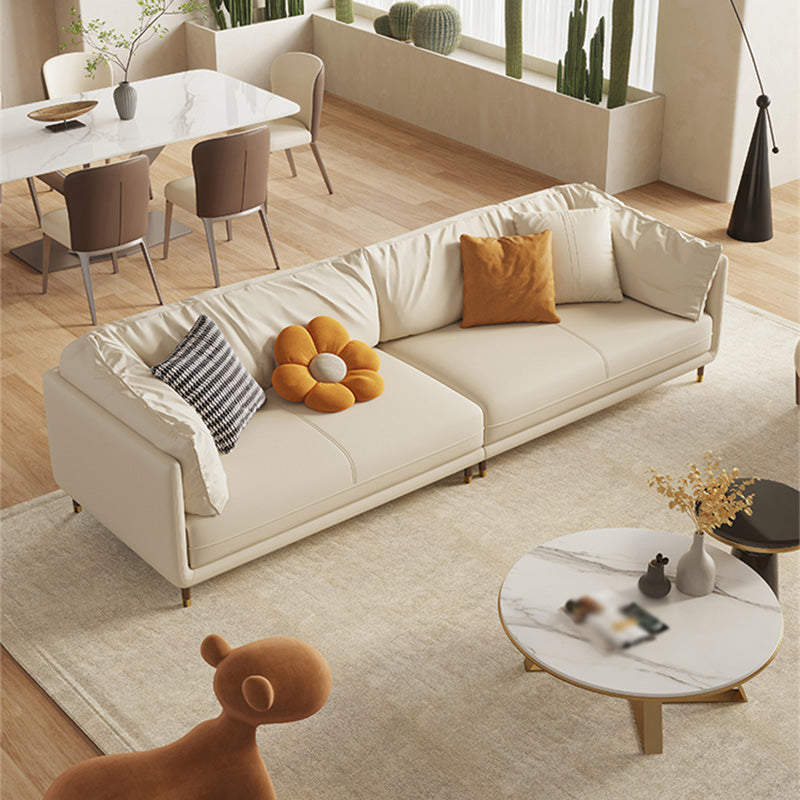 Custine di cuscino da soggiorno in pelle vera e propria divano moderno