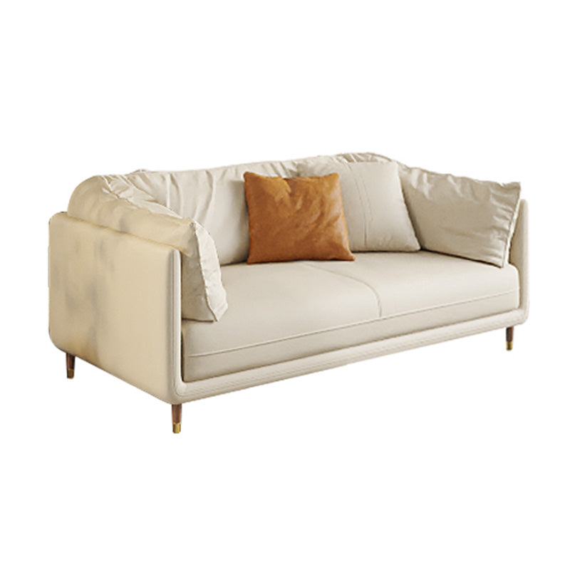 Custine di cuscino da soggiorno in pelle vera e propria divano moderno