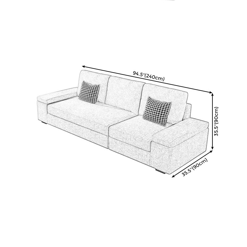 静止したストレージスリップカバーされた正方形のアームグレークッションソファ