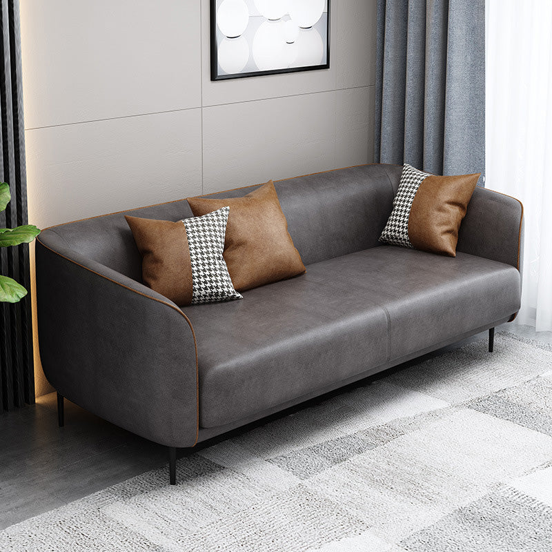 Contemporary Tight Back Sofa with Tuxedo Arms for Living Room Grey Clearhalo 'furn' 'furn_sofas' 'Furniture' 'Living Room Furniture' 'Sofa' 'sofas' 5231688