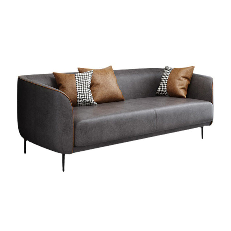 Contemporary Tight Back Sofa with Tuxedo Arms for Living Room 79"L x 25.5"W x 31"H Grey Clearhalo 'furn' 'furn_sofas' 'Furniture' 'Living Room Furniture' 'Sofa' 'sofas' 5231692