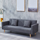 Cotton Blend Loose Back Square Arm Slipcovered Convertible Sofa Bed for Apartment Dark Gray Clearhalo 'furn' 'furn_sofas' 'Furniture' 'Living Room Furniture' 'Sofa' 'sofas' 5231748