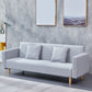 Cotton Blend Loose Back Square Arm Slipcovered Convertible Sofa Bed for Apartment Light Gray Clearhalo 'furn' 'furn_sofas' 'Furniture' 'Living Room Furniture' 'Sofa' 'sofas' 5231750