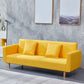 Cotton Blend Loose Back Square Arm Slipcovered Convertible Sofa Bed for Apartment Yellow Clearhalo 'furn' 'furn_sofas' 'Furniture' 'Living Room Furniture' 'Sofa' 'sofas' 5231751