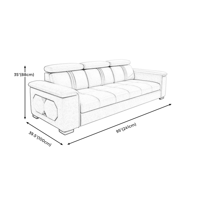 Silve Faux Leder hoher Rückenkissen Top Armsofa/Schnitt mit fleckresistent