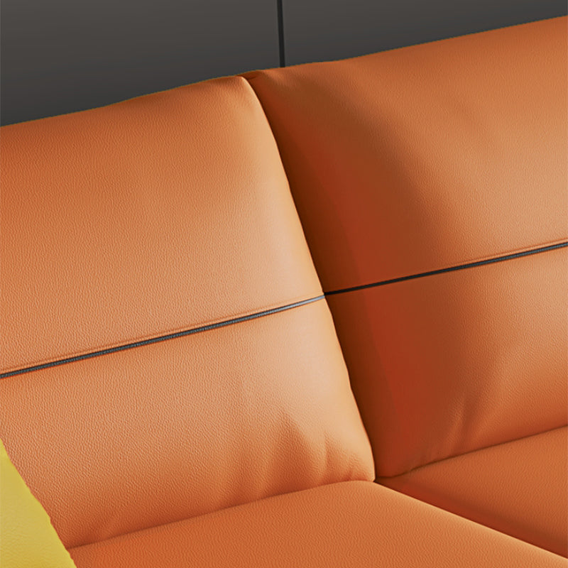 Faux lederen futon sectionals met opslag en slipcovered voor woonkamer