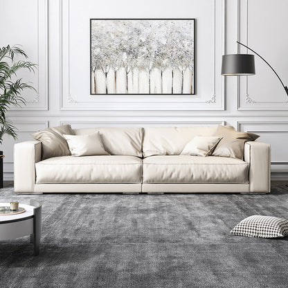 Bras carré ivoire canapé sectionnel coussin arrière en faux cuir sectionnel contemporain