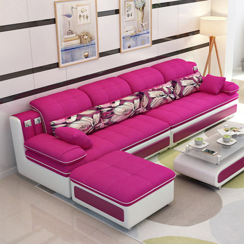 Pillow Top Arm Pillowed Back Cushions Sectionals Sofa for Four People