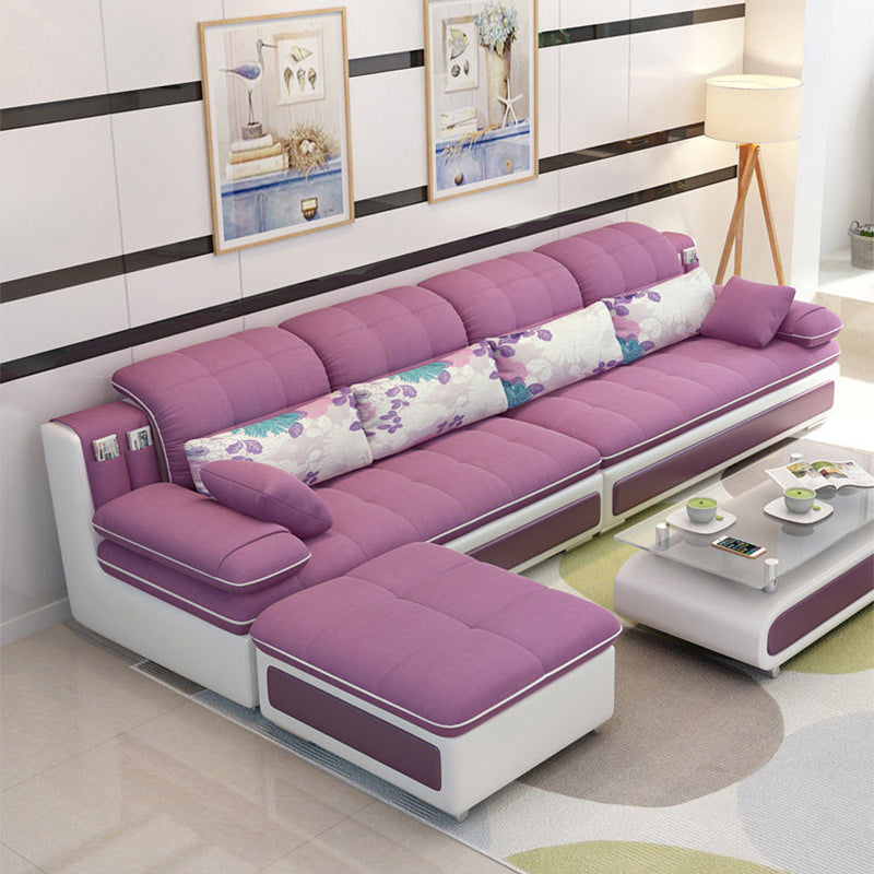 Pillow Top Arm Pillowed Back Cushions Sectionals Sofa for Four People