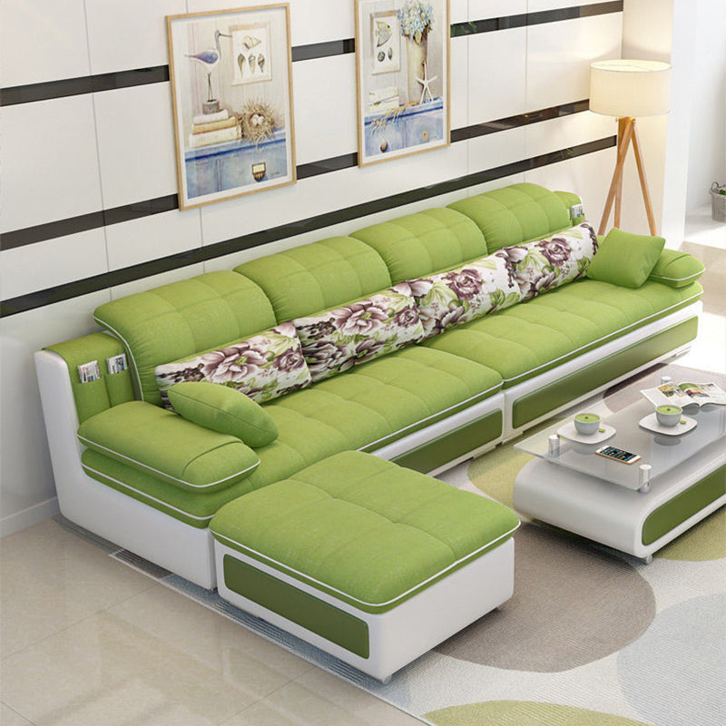 Pillow Top Arm Pillowed Back Cushions Sectionals Sofa for Four People