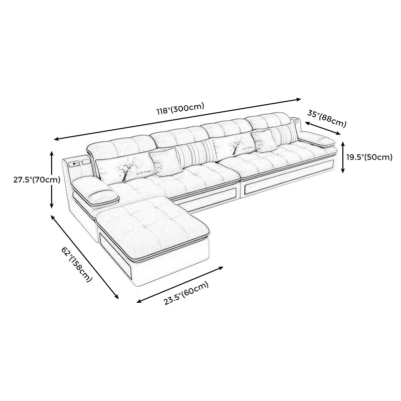 Pillow Top Arm Pillowed Back Cushions Sectionals Sofa for Four People