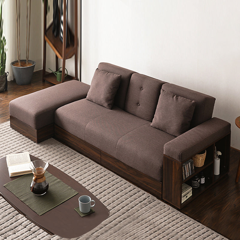 Ferme 82,68 "L 3 plats Stroncement Sectional One Bran Canapé-lit avec rangement