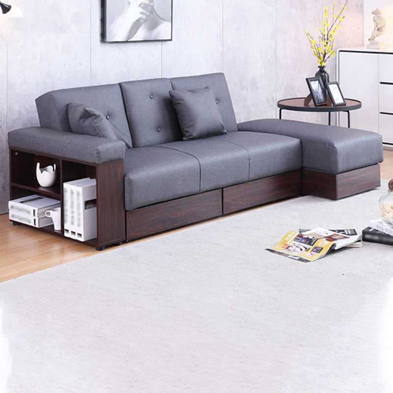 Ferme 82,68 "L 3 plats Stroncement Sectional One Bran Canapé-lit avec rangement