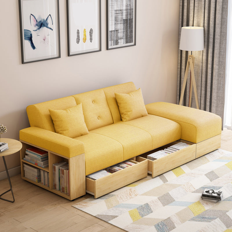 Ferme 82,68 "L 3 plats Stroncement Sectional One Bran Canapé-lit avec rangement