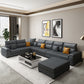 U-Shaped Sofa Sectional Pillow Top Arm Sectional Sofa Set with Pillows Dark Gray Clearhalo 'furn' 'furn_sectionals' 'Furniture' 'Living Room Furniture' 'Sectionals' 5231923