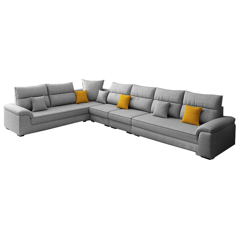 U-Shaped Sofa Sectional Pillow Top Arm Sectional Sofa Set with Pillows Clearhalo 'furn' 'furn_sectionals' 'Furniture' 'Living Room Furniture' 'Sectionals' 5231931