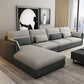 L-Shape 4-Seater Pillow Top Arm Removable Cushions Sectionals Sofas Dark Grey Light Grey Cotton Blend Latex Clearhalo 'furn' 'furn_sectionals' 'Furniture' 'Living Room Furniture' 'Sectionals' 5231962