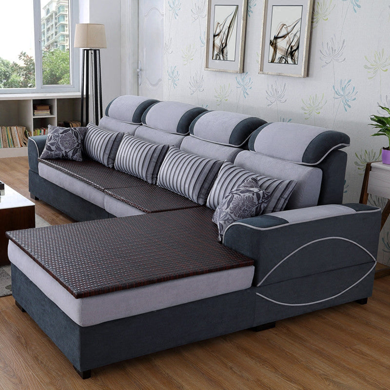 125.98 "W √ó 70,87" D √ó 35.43 "H L-Shape High Back Square Brass Sectionnel