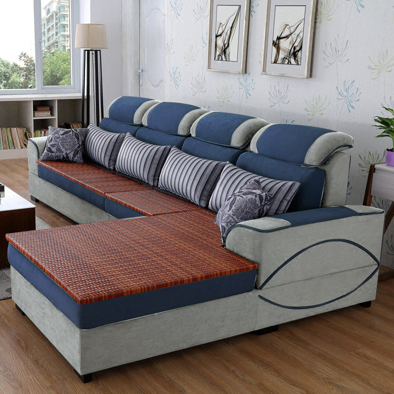 125.98 "W √ó 70,87" D √ó 35.43 "H L-Shape High Back Square Brass Sectionnel