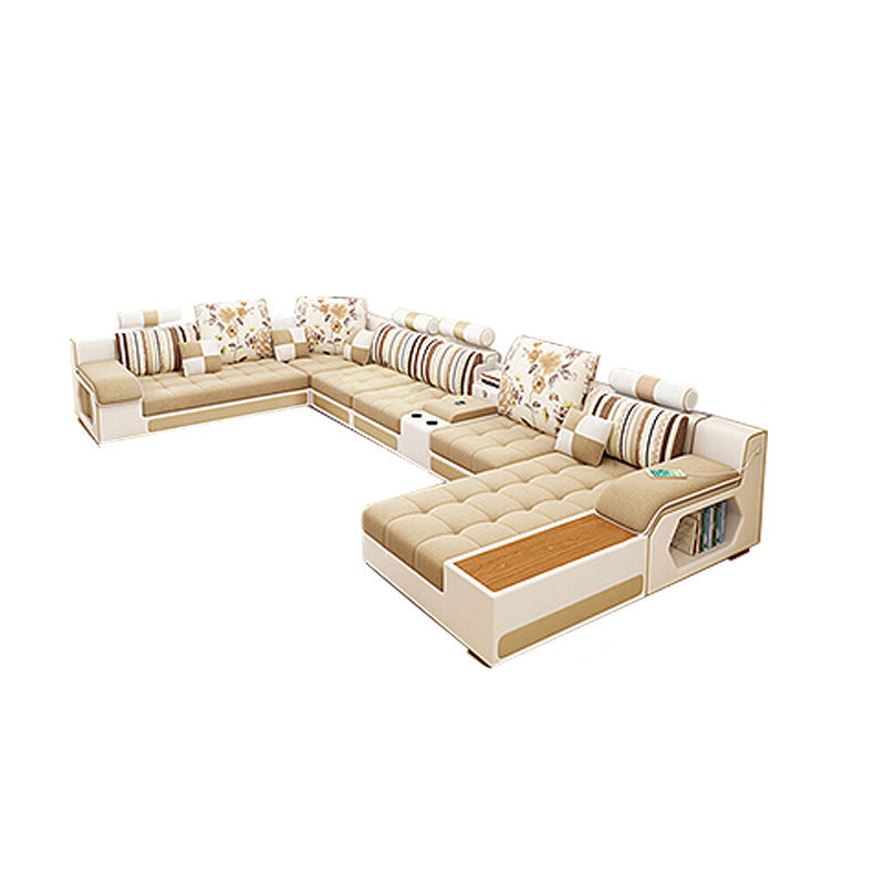 Sofa de bras de smoking et chair en tissu couvert de tissu avec stockage