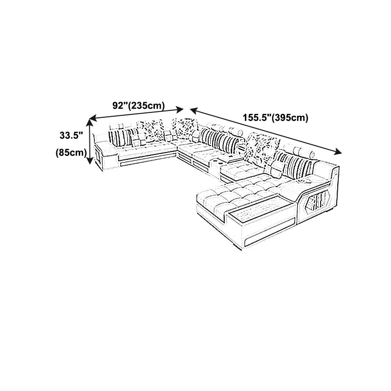 Tuxedo -armbank en chaise slipcovered stoffen settee met opslag