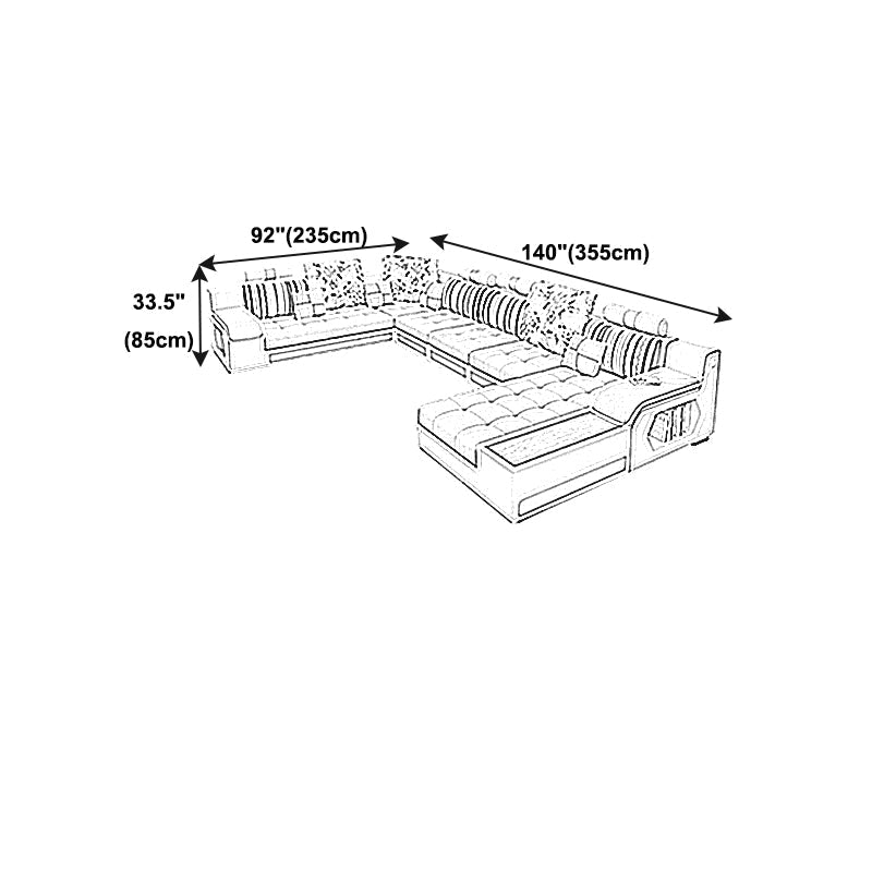 Sofa de bras de smoking et chair en tissu couvert de tissu avec stockage