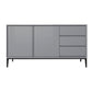 3-Drawer Sideboard Buffet Manufactured Wood Modern Style Sideboard Buffet Grey Clearhalo 'buffet_sideboard' 'Buffets & Sideboards' 'furn' 'furn_buffet_sideboard' 'Furniture' 'Kitchen & Dining Furniture' 5232113