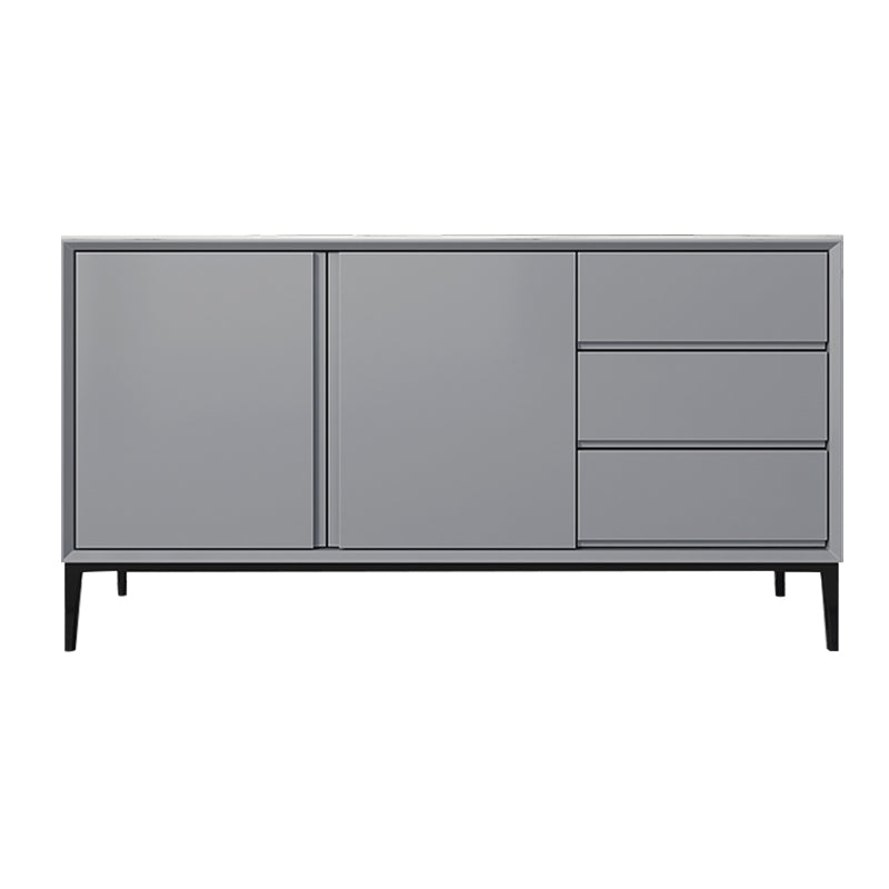 3-Drawer Sideboard Buffet Manufactured Wood Modern Style Sideboard Buffet Grey Clearhalo 'buffet_sideboard' 'Buffets & Sideboards' 'furn' 'furn_buffet_sideboard' 'Furniture' 'Kitchen & Dining Furniture' 5232113