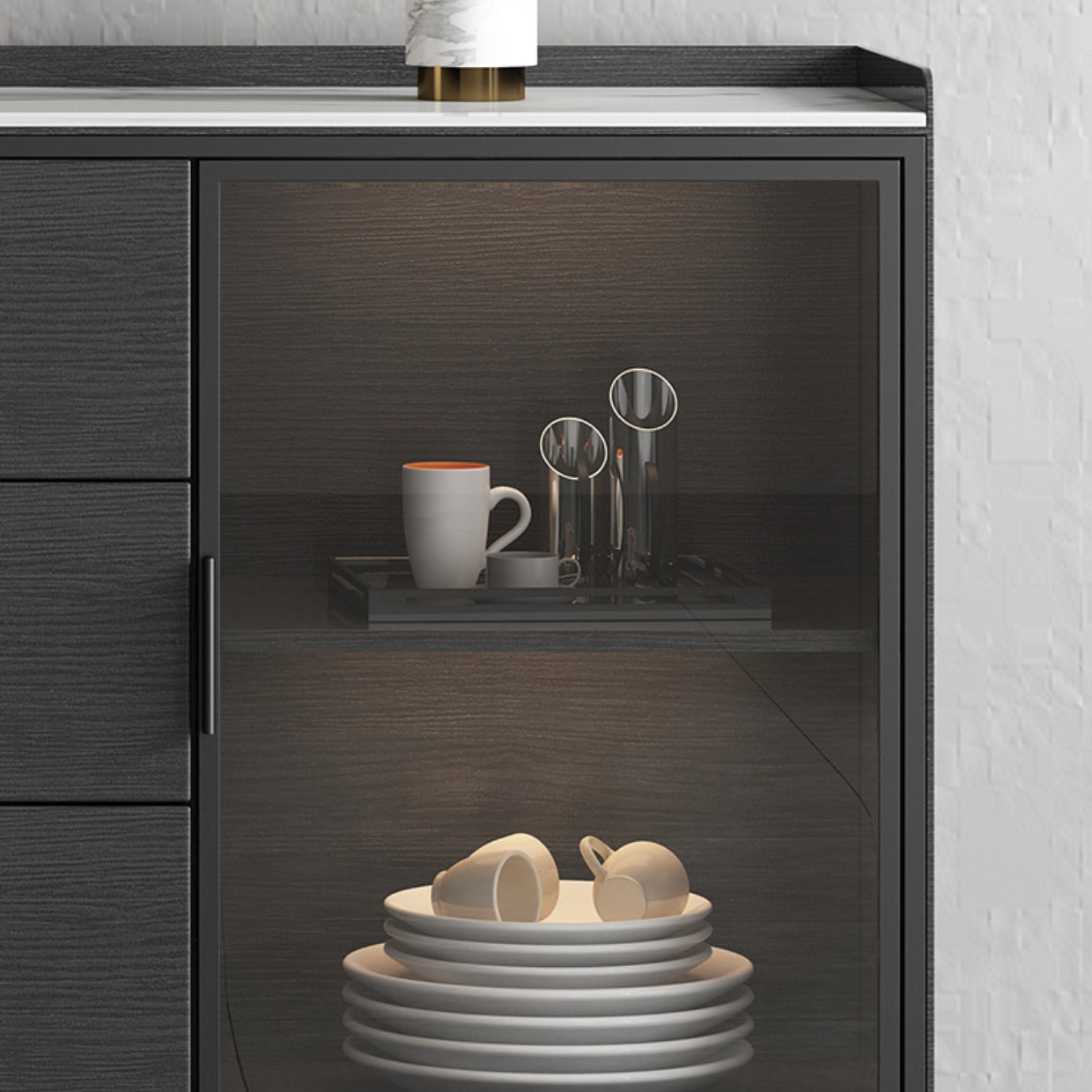 35.43 "H Sideboard Moderner Style Dining -Server mit 3 Schubladen für Küchen- und Esszimmer