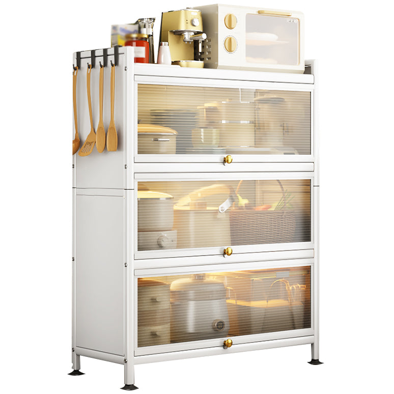 Server a buffet in metallo bianco porte in vetro server buffet moderno per soggiorno