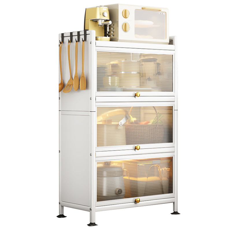 Server a buffet in metallo bianco porte in vetro server buffet moderno per soggiorno