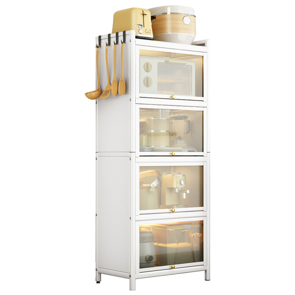 Server a buffet in metallo bianco porte in vetro server buffet moderno per soggiorno