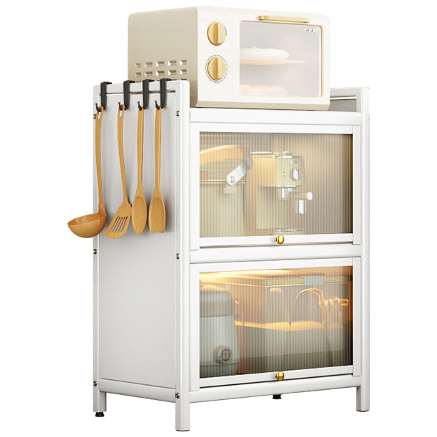 Server a buffet in metallo bianco porte in vetro server buffet moderno per soggiorno