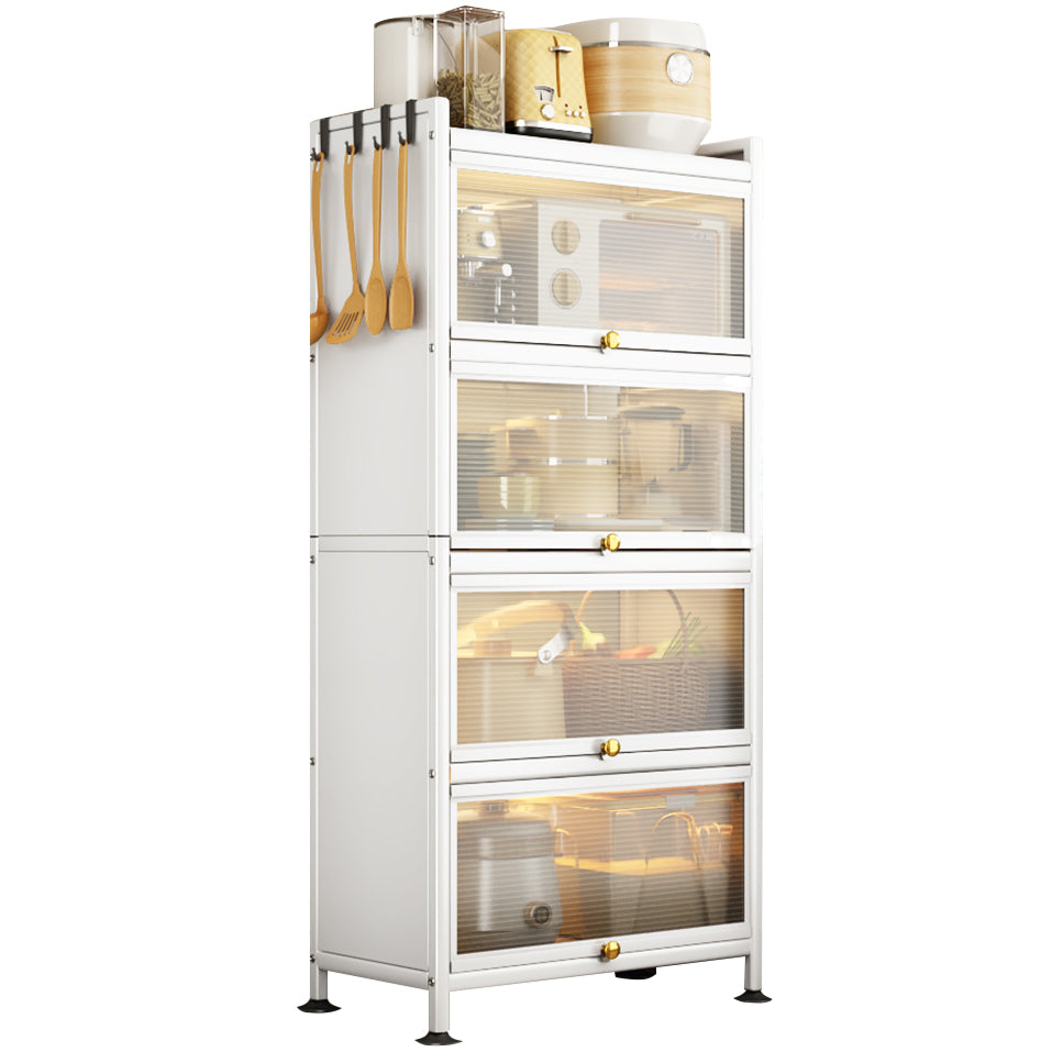 Server a buffet in metallo bianco porte in vetro server buffet moderno per soggiorno