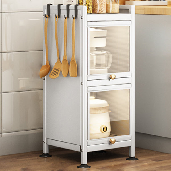 Server a buffet in metallo bianco porte in vetro server buffet moderno per soggiorno