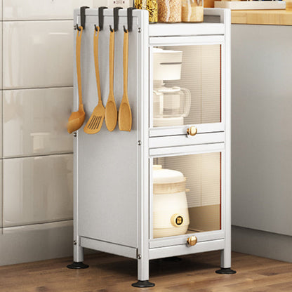 Server a buffet in metallo bianco porte in vetro server buffet moderno per soggiorno