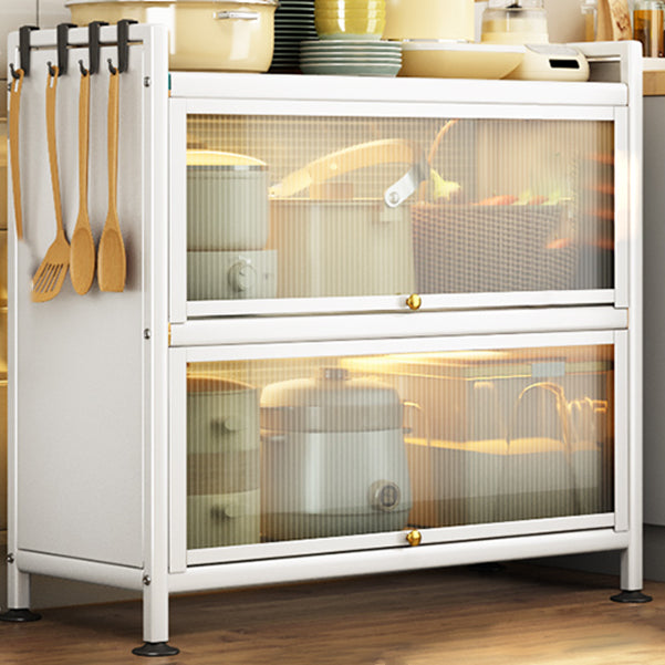 Server a buffet in metallo bianco porte in vetro server buffet moderno per soggiorno