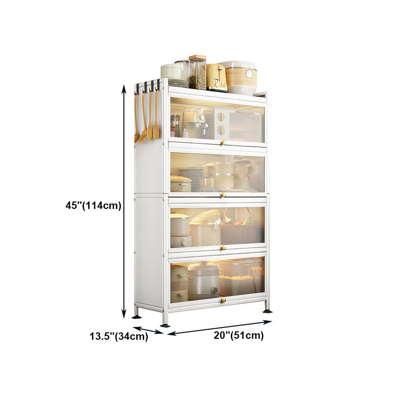 Server a buffet in metallo bianco porte in vetro server buffet moderno per soggiorno