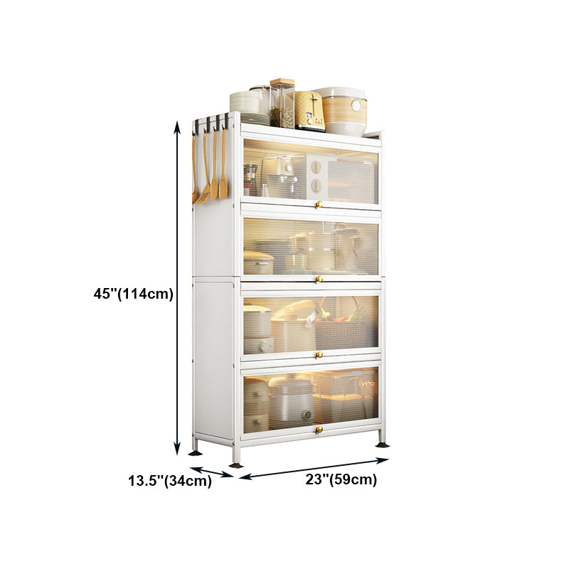 Server a buffet in metallo bianco porte in vetro server buffet moderno per soggiorno