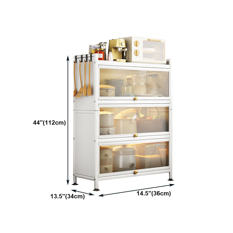 Server a buffet in metallo bianco porte in vetro server buffet moderno per soggiorno