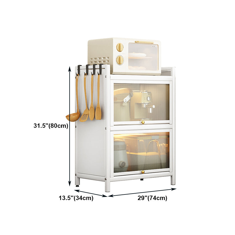 Server a buffet in metallo bianco porte in vetro server buffet moderno per soggiorno