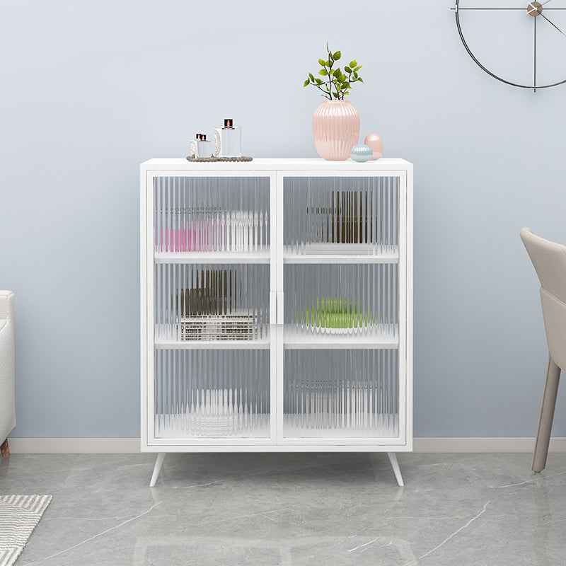 Glass Door Iron Sideboard Modern Server Cabinet with Storage for Kitchen Clearhalo 'buffet_sideboard' 'Buffets & Sideboards' 'furn' 'furn_buffet_sideboard' 'Furniture' 'Kitchen & Dining Furniture' 5232251