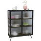 Glass Door Iron Sideboard Modern Server Cabinet with Storage for Kitchen Clearhalo 'buffet_sideboard' 'Buffets & Sideboards' 'furn' 'furn_buffet_sideboard' 'Furniture' 'Kitchen & Dining Furniture' 5232254